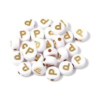 CLYDSA 500 Cuentas acrílicas Redondas y Planas de 7 mm, Doradas, para ensartar, Pulseras, Collares y Manualidades