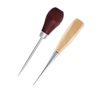 Clyhon 2 Pièces Machine À Coudre En Cuir Ronde À Manche En Bois, Outil De Poinçon En Forme De Gourde, Poinçon En Cuir Bricolage, Outil De Couture À La Main