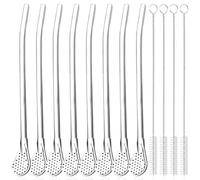 Clyhon 8 Pcs Cucharas Pajitas/Desemillas/Cucharaditas de Acero Inoxidable para Té, Café, Té de limón, Jugo, Batidos,Cócteles,etc