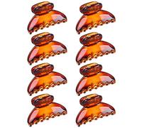 Clyhon Pinzas Pelo, Clips de Garra Pelo, 8 Piezas Mini Clips para el Cabello, Horquillas Plásticas, Accesorios de Cabello para Mujere,marrón