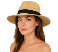 Clyhon Sombrero Mujer Verano Sombrero Panama Sombrero Ala Ancha Mujer Visor Gorras Mujer Sombrero de Sol para el Sudor, Gorro Anti-UV para Plegable Sombrero de Playa Ligero Mujer