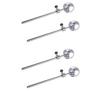 Clyictz 4 piezas de accesorios para pedal de de aleación de aluminio, cabeza de martillo, instrumento de percusión, color plateado