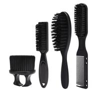 Clyictz 4 piezas, , plástico negro, herramienta profesional de peluquería para hombres
