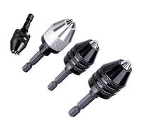 Clyictz Adaptador de Cambio de Portabrocas de 4 Piezas, Herramienta de ConversióN de Portabrocas Sin Llave Portabrocas Sin Llave, Adaptador de Taladro en 1/4, 1/8, 1/16