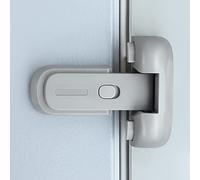 CLYMENE Cerradura de puerta para frigorífico, congelador, para niños, a prueba de niños para mantener la puerta cerrada, no requiere herramientas y fácil instalación (gris)