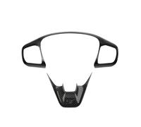 Clynex 1 juego de accesorios de cubierta de marco de botón de control de ajuste de volante de coche de fibra de carbono ABS, for Ford, Fiesta, ST Vinilo decorativo para volante(Silver)