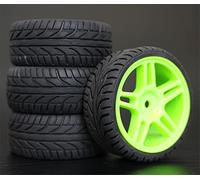 Clynex 4 Piezas 1/10 RC Neumáticos de Turismo de Goma Blanda Llanta de Rueda Neumáticos para Coches RC(905G-8002)