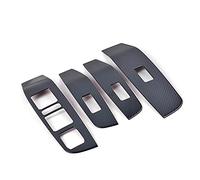 Clynex Cromo con apariencia de carbono, for Haval, F7 F7X 2019 2020, Panel de interruptor de ventana de acero inoxidable, pegatina embellecedora de marco, estilo de coche Panel de moldura del interrup