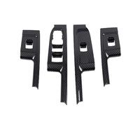 Clynex Etiqueta engomada del Panel del reposabrazos de la Puerta de la Cubierta del Interruptor del Ajuste del botón de elevación del Vidrio de la Ventana de Fibra de Carbono del Coche, for Chevrolet