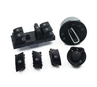 Clynex Juego de 6 uds. De botón interruptor espejo lateral for faro ventana eléctrico, for Skoda, Octavia, MK2 II 1Z 1Z0959858B 1Z0941431K Interruptor de ajuste del espejo lateral