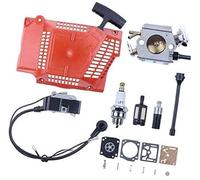 Clynex Kit de bobina encendido y diafragma carburador for arranque retroceso, for motosierra Husqvarna 362, 365, 371 372, filtro combustible aceite, bujía Bujía para cortacésped