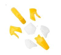 Clynex Kit de carrocería carenado inyección plástico PP reutilizable, conjunto motocicleta BBR Dirt Bike Kit de carenado para motocicleta(Yello and White)