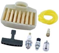 Clynex Kit de servicio filtro aire, línea combustible, bujía, válvula descompresión, for motosierras Husqvarna 362, 365, 371 y 372 Bujía para cortacésped