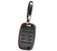 Clynex Llavero de Coche de 3 Botones, for Kia, Sedona Optima Ceed Soul Rondo Carens Funda de Cuero Negro Funda for Llavero Soporte sin Llave Protección for Llavero Funda para Llave de Coche