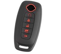 Clynex Llavero de Coche de 5 Botones, for NISSAN, Altima Teana, Qashqai, Ariya Cube Kicks Rogue Silicona, for Smart, Funda for Mando a Distancia, Anillo de Soporte de Carcasa Funda para llave de coche