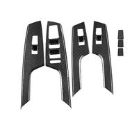 Clynex Panel de apoyabrazos de Puerta embellecedor de Cubierta de Interruptor de botón de elevación de Vidrio de Ventana de Fibra de Carbono for Coche, for Kia, EV6 2021 2022 LHD Modelo Europeo Panel