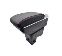 Clynex Reposabrazos for automóvil Consola central Caja de almacenamiento Cenicero doble capa Cuero negro, for Suzuki, Vitara 2015-2019 2018 Car Styling Apoyabrazos para coche(Red Thread)