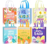 Clysee 36 bolsas de regalo para huevos de Pascua, bolsas de caza no tejidas, bolsas de caza con asa, bolsas de regalo de conejo de Pascua, zanahoria, pollito, huevo, bolsas de regalo para Pascua, día