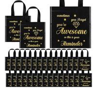 Clysee 50 bolsas de regalo inspiradoras de agradecimiento de 8 x 8 pulgadas con asas Sometimes You Forget You're Awesome Bolsa de maquillaje no tejida bolsas de regalo de cumpleaños para mujeres,