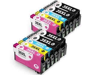 CLYWENSS 10 cartuchos de impresora 35XL compatibles con Epson 35 XL Multipack Cartuchos para WorkForce Pro WF-4720 WF-4725 WF-4730 WF-4740 WF-4720DWF WF-4725DWF WF-4730DTWF WF-4740DTWF tinta (4BK 2C