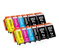 Clywenss 12-Pack 202XL - Cartucho de tinta compatible con Epson 202 XL