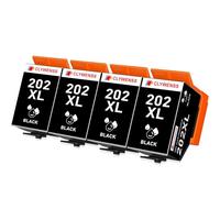 Clywenss 202XL 202 XL Cartucho de Tinta Multipack Compatible para Expression Premium XP-6000 XP-6005 XP-6100 XP-6105 XP-6101 XP6000 XP6005 XP6100 XP6105 XP6101 Impresoras, 4-Negro