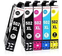 Clywenss 502XL 502 XL Cartuchos Multipack compatibles con para Workforce WF-2860 WF-2860DWF WF-2865 WF-2880 WF-2885, Expression Home XP-5100 XP5100 XP-5105 XP-5150 XP-5155, Pack de 5