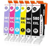 Clywenss 580XXL 581XXL para cartuchos de tinta Canon 580 y 581 y 580xxl 581xxl para Canon PGI-580 xxl CLI-581 XXL, para Canon TR7500 TR8500 TS6100 TS6200 TS6300 TS700 TS8200 TS8333 50 TS9 150