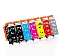 Clywenss 7-Pack 378XL 478XL Cartuchos de Impresora Compatible con Epson 378 478 XL 378XL 478XL Multipack para Expression Photo HD XP-15000 XP15000 Tintas (2 Negro, Rojo, Gris, Cian, Magenta, Amarillo)