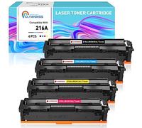 Clywenss Cartucho de tóner 216A (con chips) compatible con HP 216A W2410A W2411A W2412A W2413A para HP Color Laserjet Pro MFP M182n M182nw M183fw M155a M155nw (negro, cian, amarillo, magenta, 4
