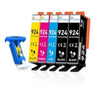 Clywenss Cartuchos de tinta compatibles 924 para HP OfficeJet Pro 8120e 8122e 8132e 8124e 8125e 8130e 8134e 8135e 8138e 8139e (5 unidades, sin chip)