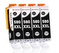 Clywenss Cartuchos de tinta compatibles con Canon PGI-580XXL 580 PGBK, 4 unidades