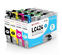 Clywenss Cartuchos de tinta compatibles LC424 para Brother LC-424 (4 | Cartuchos de tinta para Brother DCP-J1200WE DCP-J1200W J1200 para LC424VAL LC-424VAL (negro, cian, magenta y amarillo)
