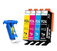 Clywenss Cartuchos de tinta compatibles para HP 924 Multipack sin chip 4 | Para HP OfficeJet Pro 8122e 8120e 8120 8132e 8124e 8125e 8130e 8134e 8135e 8138e 8139e 8122 8123 8125 8128 8130 tintas