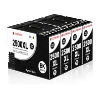 Clywenss Cartuchos de tinta compatibles PGI-2500XL con Canon 2500 XL, 4 negros