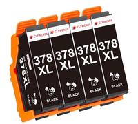 Clywenss Cartuchos de tinta negra 378XL compatibles con Epson 378XL 378 XL para Expression Photo XP-8700 XP-8500 XP8700 XP8500 XP-8505 XP-8600 XP-8605 XP-8800 XP-8805 XP8505 XP8600 Impresora 4