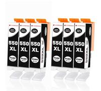 Clywenss Pack de 6 Cartuchos de Impresora 550XL PGBK compatibles con Canon PGI-550 550 XL Negro Multipack para IP7250 MX925 MX920 MX725 MG5650 MG5550 MG6450 IX6850 MG7550 MG6650 MG5400 IP8750