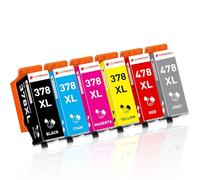 Clywenss Pack de 6 cartuchos de tinta 378XL 478XL compatibles con Epson 378 478 XL