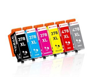 Clywenss Pack de 6 cartuchos de tinta 378XL 478XL compatibles con Epson 378 478 XL
