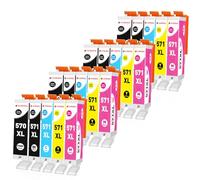 Clywenss Paquete de 20 cartuchos de tinta compatibles 570 571 XL para Canon | Compatible con Canon PGI-570 CLI-571 XL Multipack para impresora Pixma MG5750 TS5051 TS5050 TS6050 MG6850 MG6851 MG6852