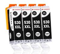 Clywenss PGI-530 XXL PGBK Cartuchos de Impresora Compatible con Canon PGI-530XXL PGI-530 530 Cartuchos Negro para TS8750 TS8751 TS-8750 TS-8751 TS-8751 Tintas, Pack de 4