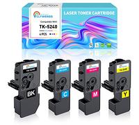 Clywenss TK-5240 TK5240 TK-5240K TK-5240C TK-5240M TK-5240Y Cartuchos de Toner Compatible con ECOSYS M5526cdw M5526cdn P5026cdn P5026cdw Impresora, Paquete de 4 (Negro, Cian, Magenta, Amarillo)