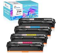Clywenss Tóner 216A con chip compatible con HP 216 A, 4 unidades | Para HP Color LaserJet Pro MFP M183fw M182n M182nw M155a M155nw M183 W2410A W2411A W2412A W2413A negro, cian, amarillo