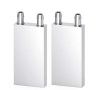 Clyxgs Bloque de refrigeración de agua de aluminio para enfriador de agua líquida, radiador, radiador, radiador, cabezal endotérmico, PC CPU (40 mm x 40 mm x 12 mm), 2 unidades plateado plata 40*80*12