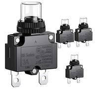 Clyxgs Serie 88 - Interruptor de potencia 3 A con protección térmica contra sobrecarga, juego pulsador manual terminales conexión rápida y tapa tecla impermeable, 32 VDC o 125/250 VAC, 4 unidades, 3A