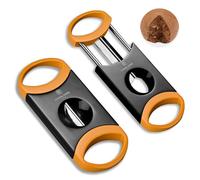 CLZOONG V-Cut - Cortador de cigarros de acero inoxidable, tijeras de guillotina de hoja afilada, accesorios portátiles para cigarros, regalo para hombres (naranja)
