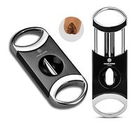 CLZOONG V-Cut - Cortador de cigarros de acero inoxidable, tijeras de guillotina de hoja afilada, accesorios portátiles para cigarros, regalo para hombres (plateado)