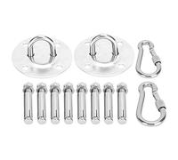 CLZothique Kit de fijación para hamacas de Acero Inoxidable, Kit de suspensión para Columpios con Placa de Montaje en Techo y Gancho de Enganche, Resistente y con Capacidad de Carga de 1000