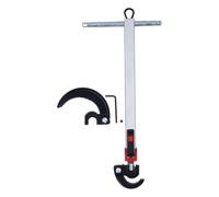CLZothique Llave para lavabo de 250 mm, llave para fregadero de acero de alto carbono con dos cabezas giratorias de 180° y mordaza con resorte, llave ajustable para lavabos ideal para