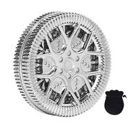 CLZothique Moneda háptica con patrón de Eje Hueco para TDAH, Juguete Deslizante magnético para aliviar el estrés, Moneda antiestrés de Metal con un Sonido nítido al Hacer, Ideal para la (Plata)